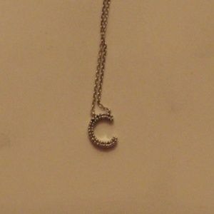 Dainty Silver C Initial Necklace